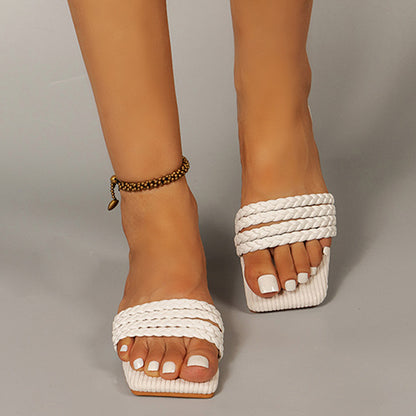 One word strap outer wear fashion sandals