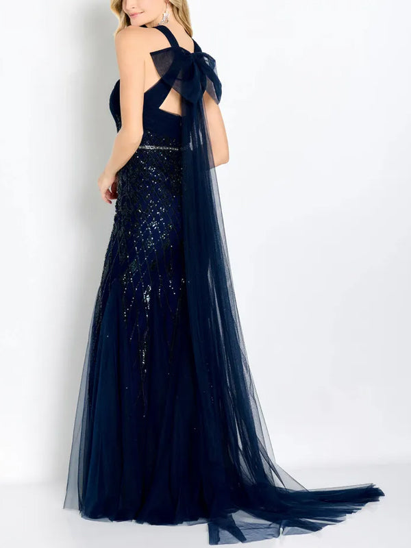 Cross Halter Solid Color Maxi Dress