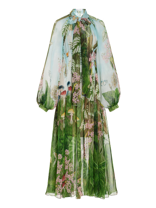 Resort Chiffon Floral Silk Robe Women's Dress
