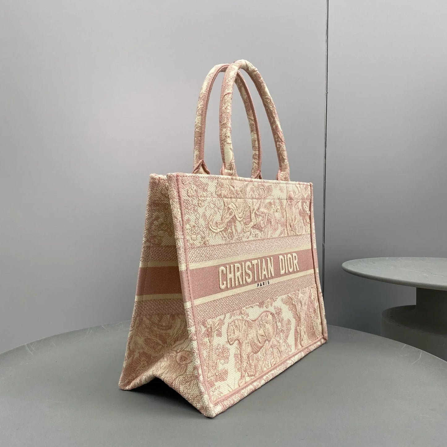 Dior Book Tote MediumPink Toile de Jouy Embroider - 36 x 27.5 x 16.5 cm