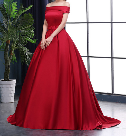 Elegant satin long prom dress,evening dress,cheap prom dresses  7682