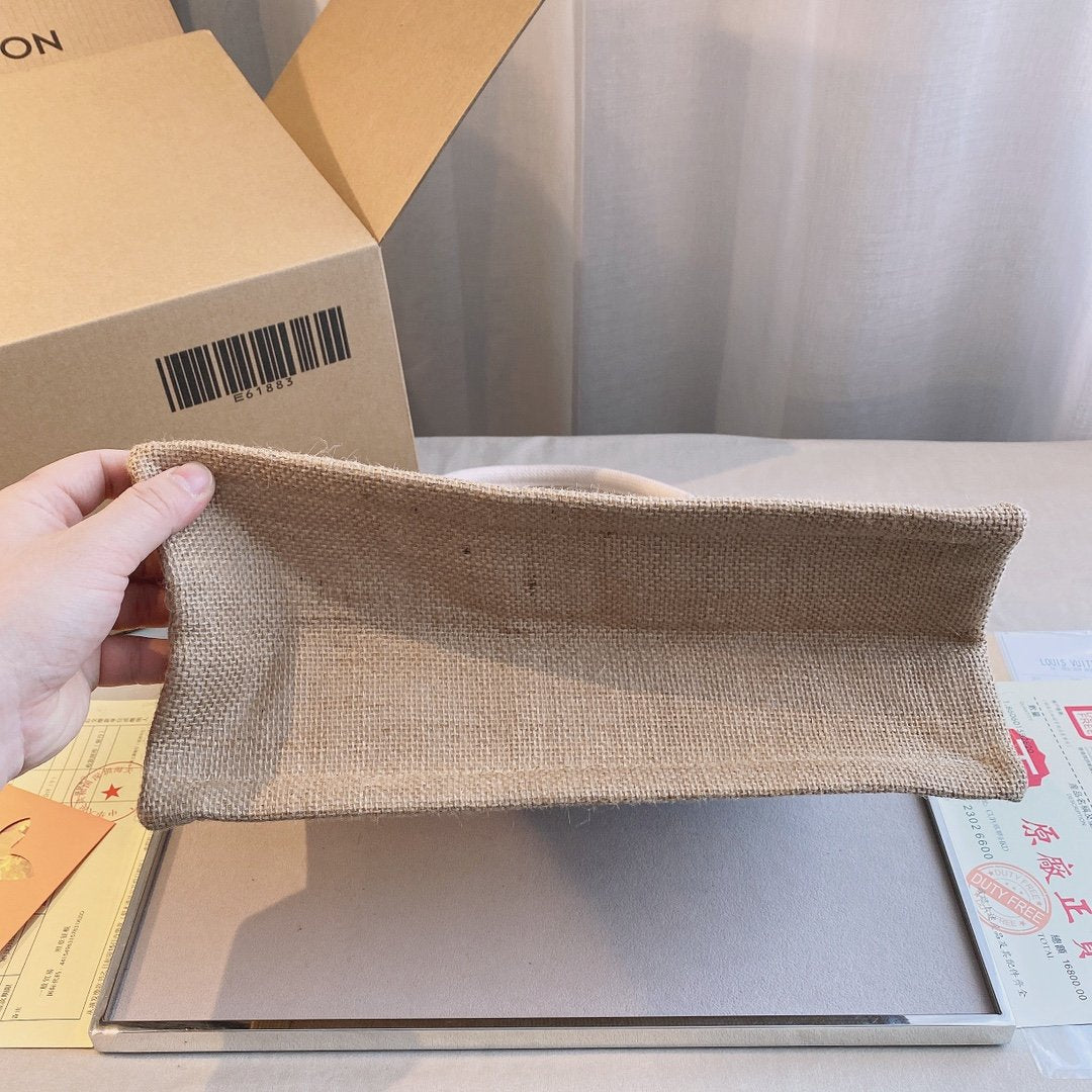 Christian Dior Natural Cannage Raffia Medium Book Tote Beige