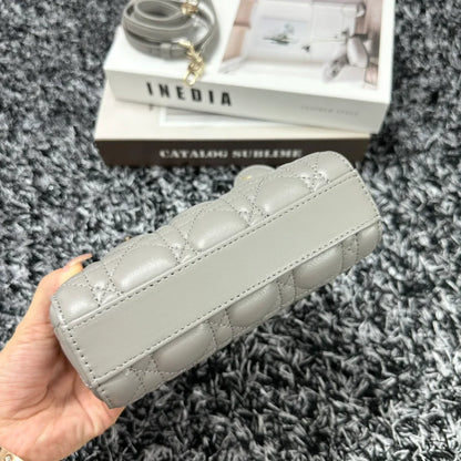 Dior Lady D-Joy Mini Bag Blue Lambskin size 16x9x5 cm