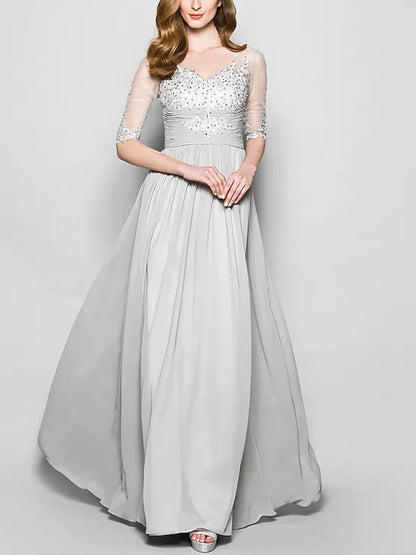 V-neck Solid Color Maxi Dress