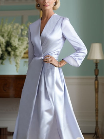 Wedding Guest Temperament Satin Print Dress