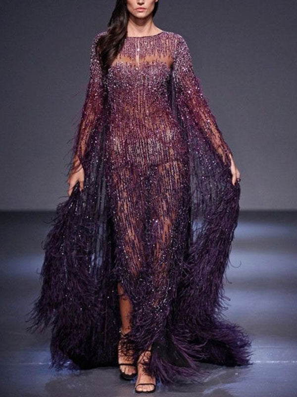 Handmade Beaded Tassels Women's Gown