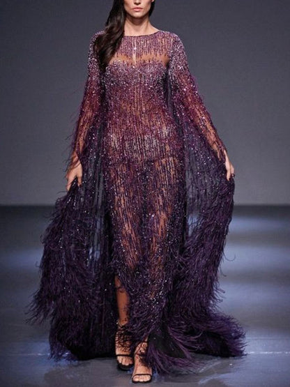 Handmade Beaded Tassels Women's Gown