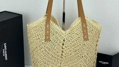 SAINT LAURENT YSL Raffia tote Bag