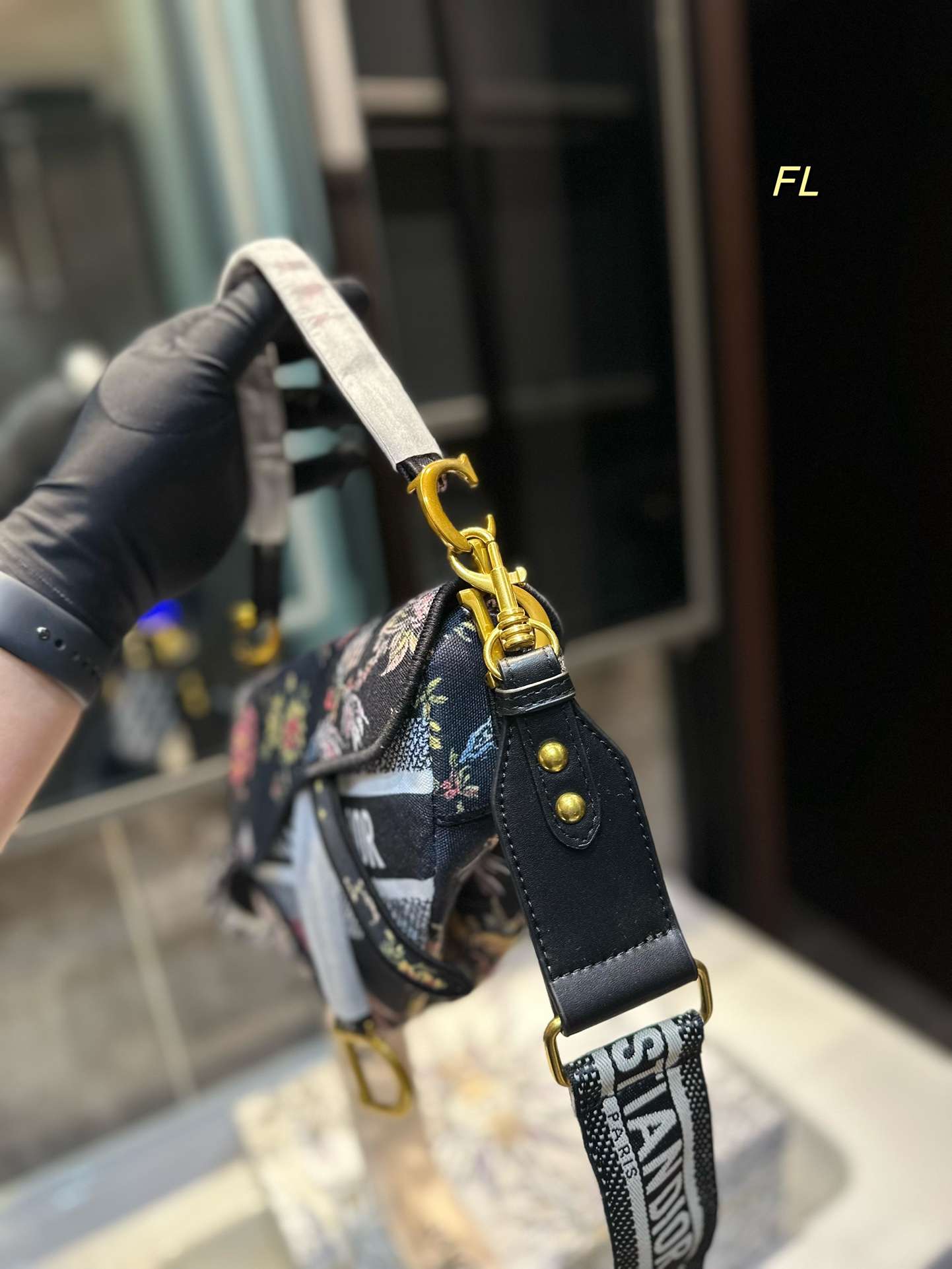 DIOR MEDIUM LADY D-LITE BAG WHITE AND PASTEL MIDNIGHT BLUE TOILE DE JOUY MEXICO EMBROIDERY