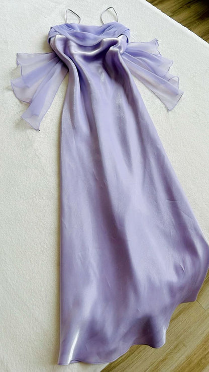 Purple/Mint Green Elegant Spaghetti Strap Long Tulle Ball Gown Evening Dress Party Dress gh3304