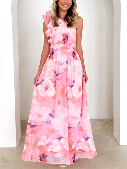 Elegant Chiffon One Shoulder Women's Dress