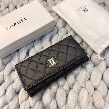 CHANEL 24C BLACK CAVIAR CHAIN WITH CHARMS WOC