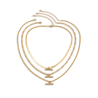 Pendant metal necklace multiple sets