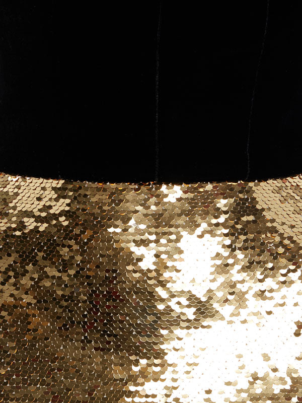 Velvet Sleeveless Sexy Sequined Gown