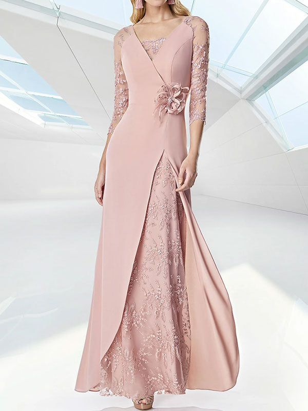 Elegant Lace Flowing Dress