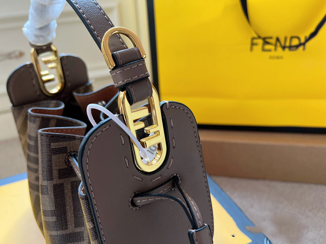 Fendi Pomodorino Mini FF  Bag – Brown – Shoulder Bags