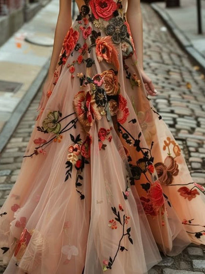 Heavy Designer Applique Ladies Dress