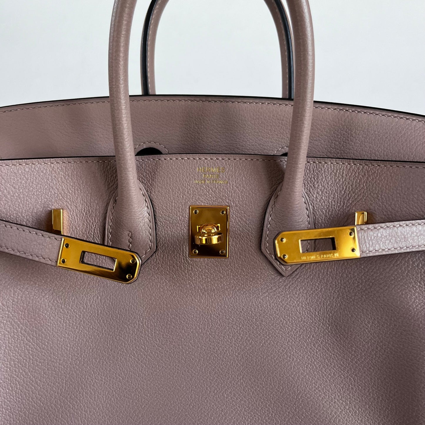 Hermès Glycine Evercolor Leather Gold Hardware Birkin 25 Bag