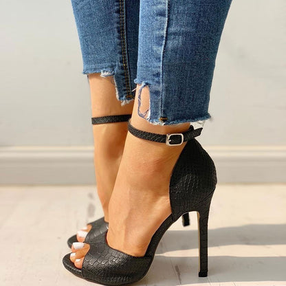 Fish mouth stiletto heel buckle ladies sexy open toe