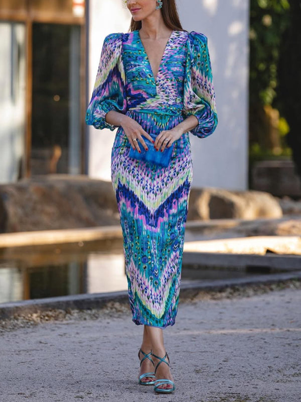 V-neck Elegant Hip Women's Dress