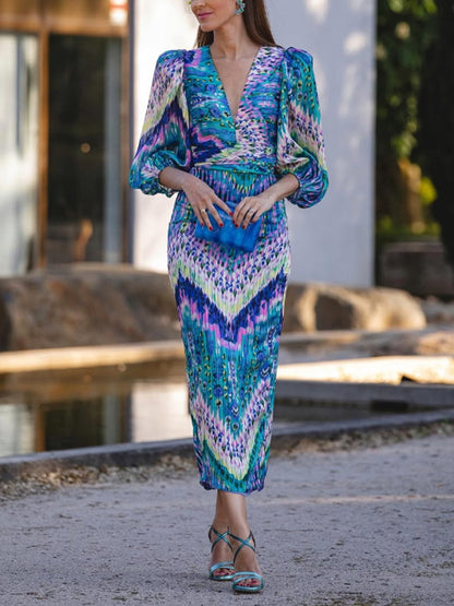 V-neck Elegant Hip Women's Dress