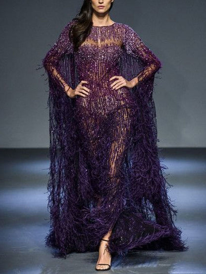 Handmade Beaded Tassels Women's Gown