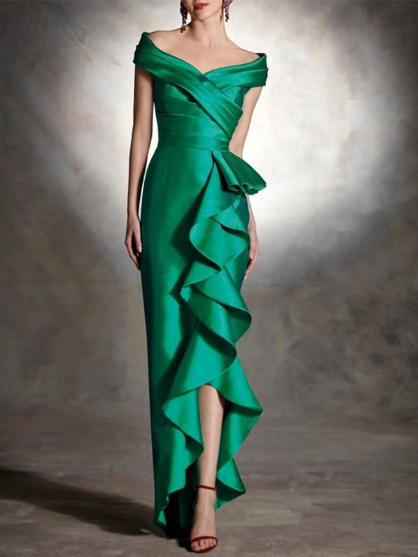 V-neck Solid Color Maxi Dress