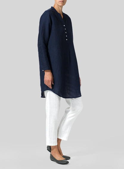 Women's Solid Color Top And Trousers Suit