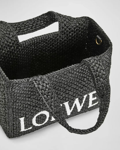 LOEWE x Paula's Ibiza Font Tote Small Bag in Raffia