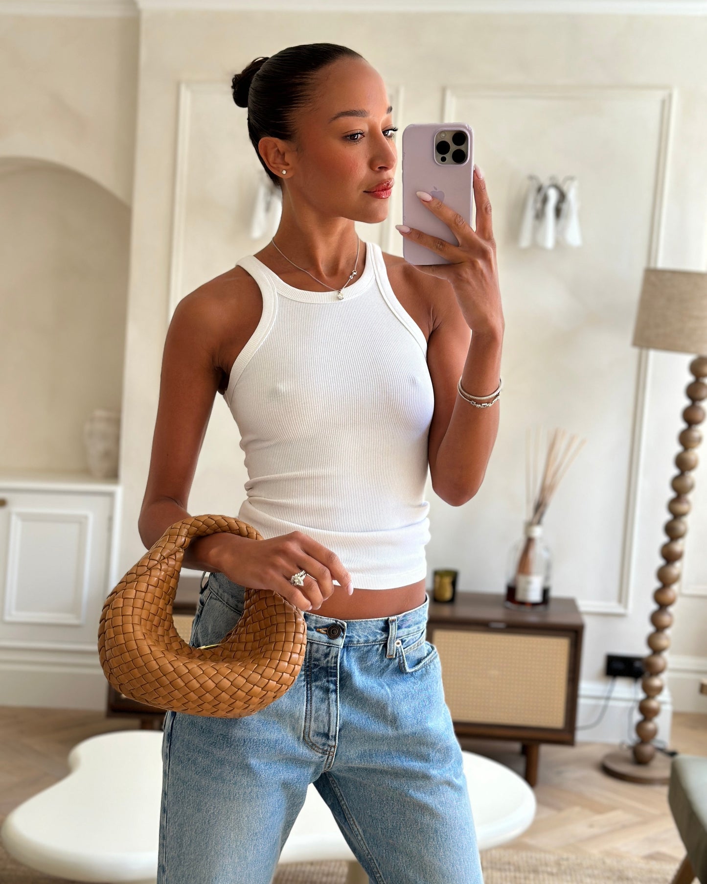 Bottega Veneta Padded Jodie Bag in Caramel Intrecciato Leather with Gold Hardware