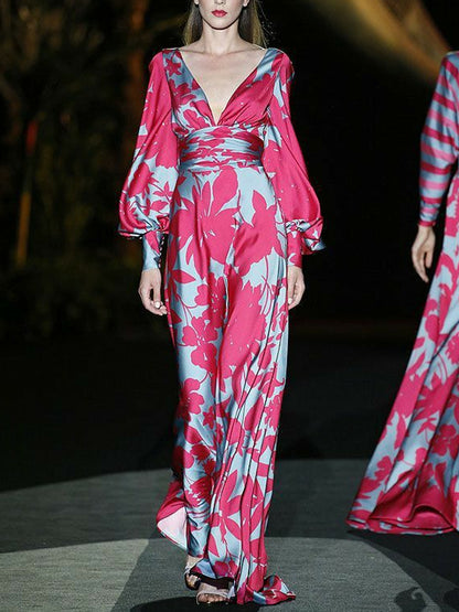 Temperament Print Catwalk Party Women's Dress