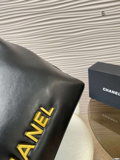 Chanel 22 Small Handbag Black Gold