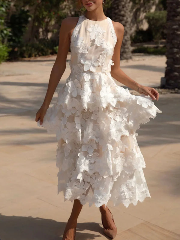 Lace Vine Applique Women's Dress