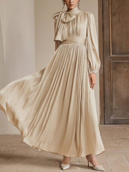 Elegant Bow at Waist Women's Dress