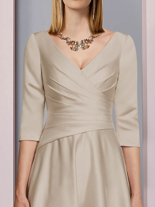 Pleated Airy Satin Wedding Gowns