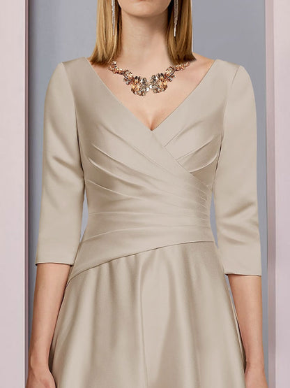 Pleated Airy Satin Wedding Gowns