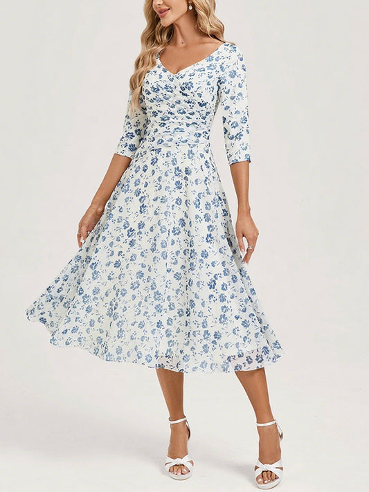 Temperament Short Elegant Chiffon Ladies Dress