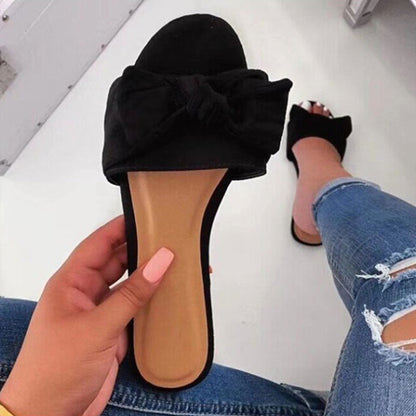 bow-embellished flip-flops