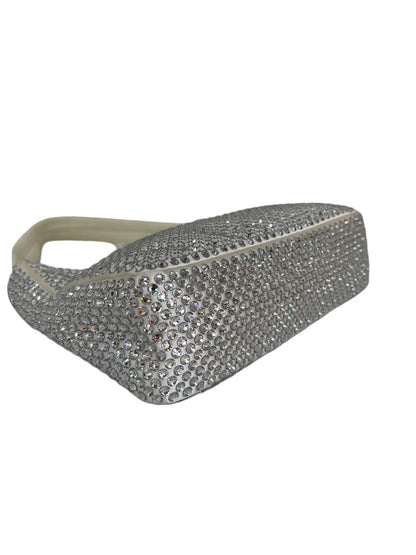 Prada White Re - Edition 2000 Satin Crystal Embellished Shoulder Bg