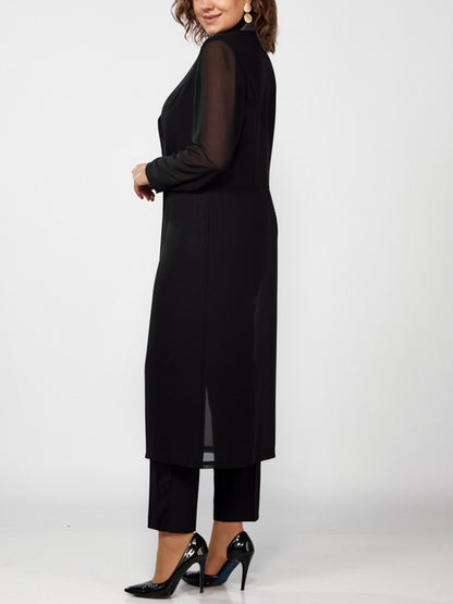 Solid Color Top And Pants Suit