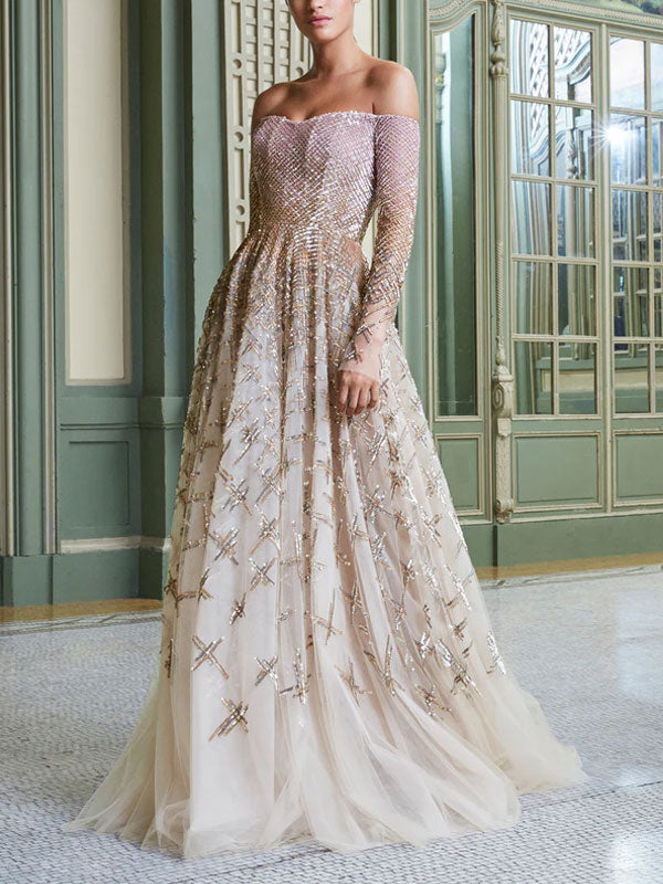 Gradient Mesh Wedding Women's Dress