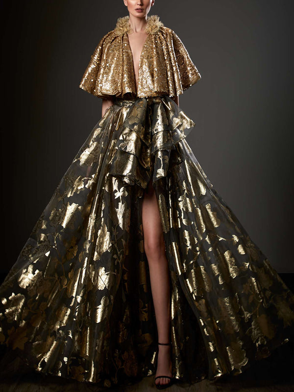 Suspender Print Maxi Dress