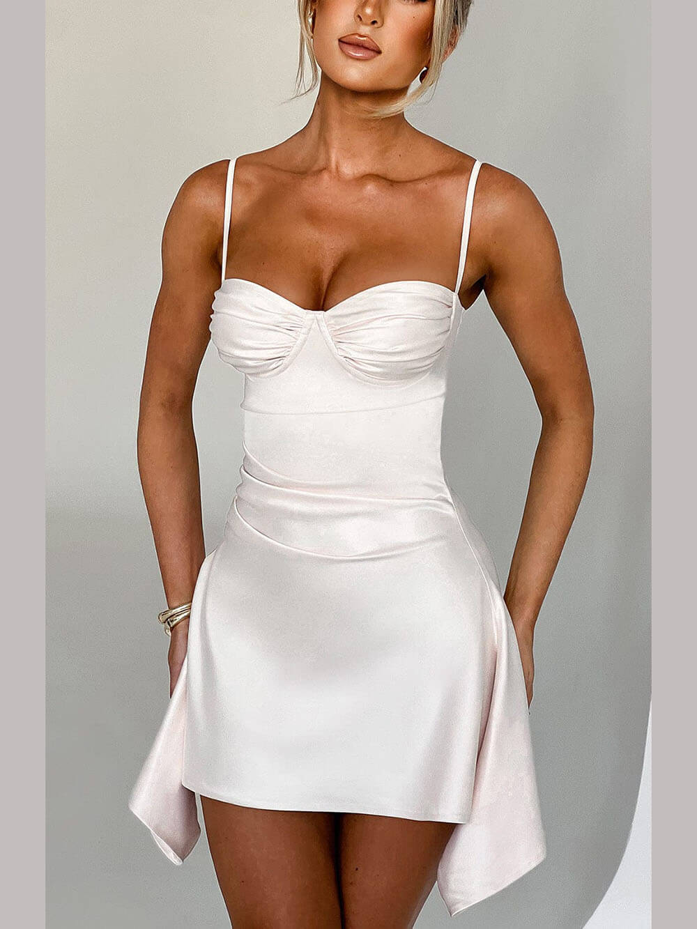 loveedsTM-Irregular Strap Mini Dress