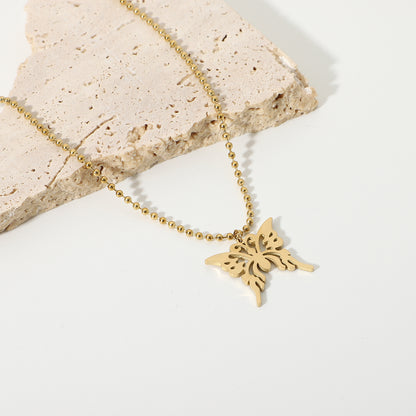 Golden Hollow Big Butterfly Pendant