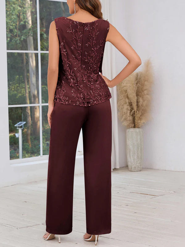 Lace Solid Color Three-Piece Suit