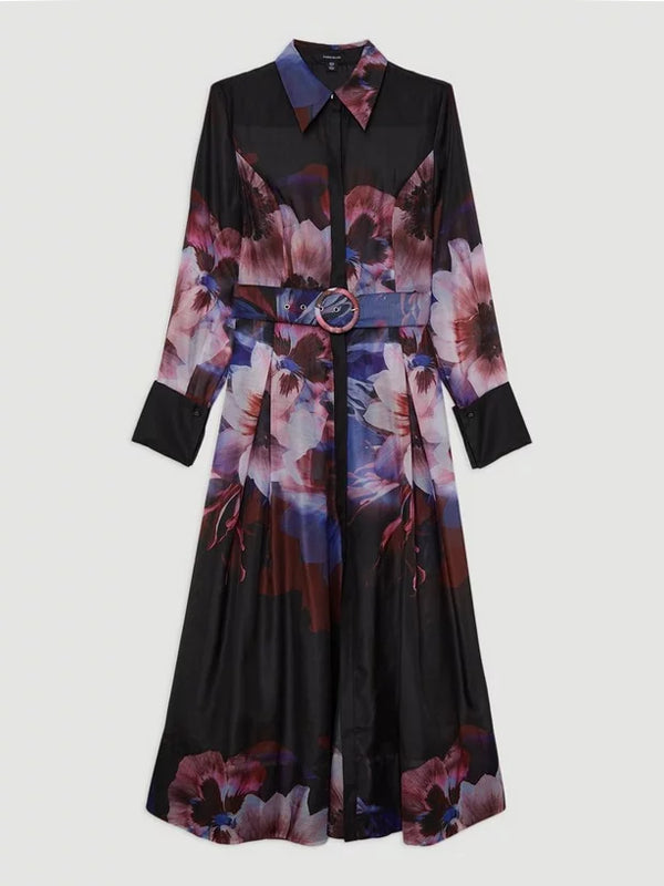 Lightweight and Elegant Printed Women's Shirt Dress