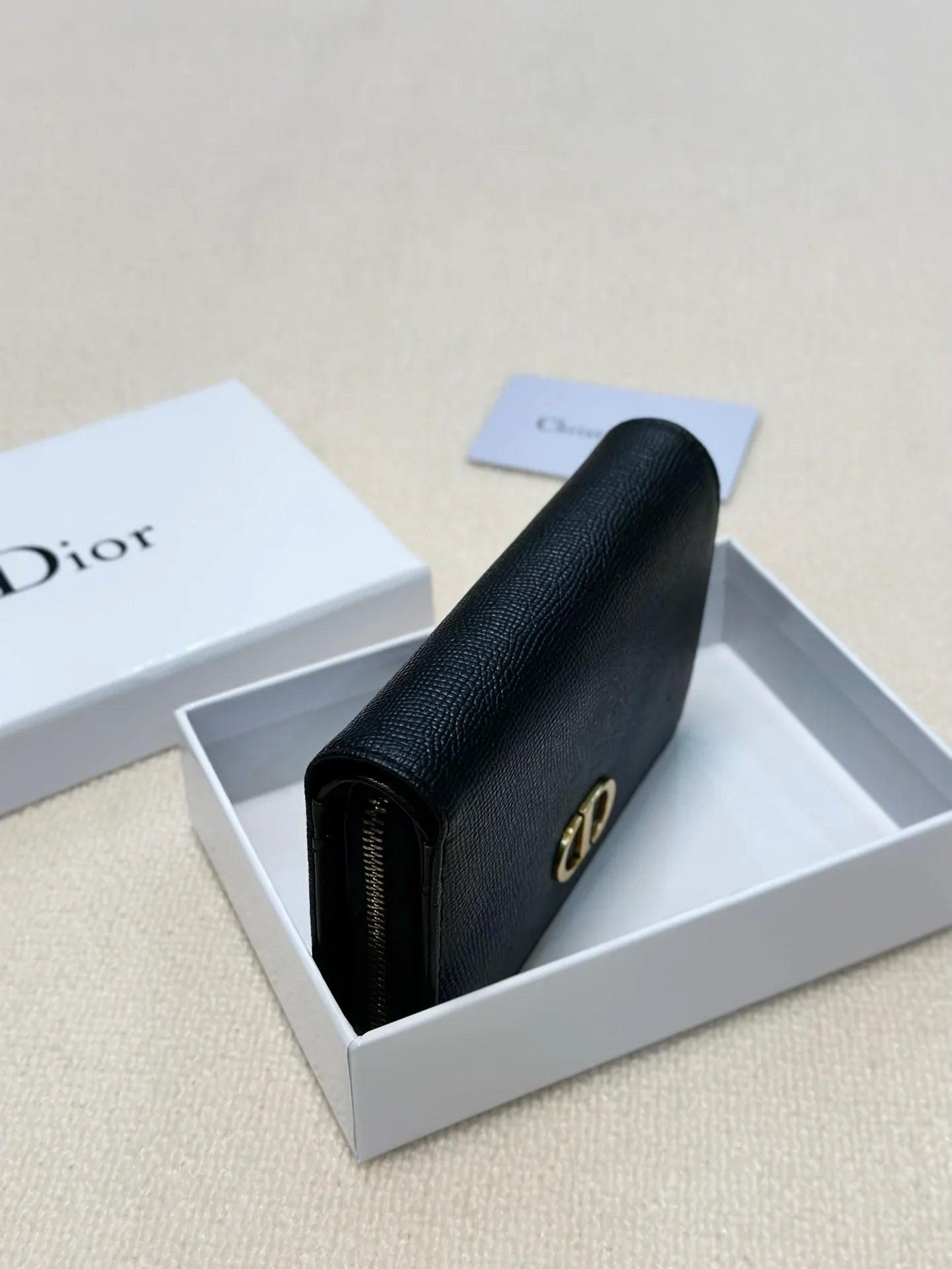 Dior Leather Black Wallet 13.5x9.5x3.5cm
