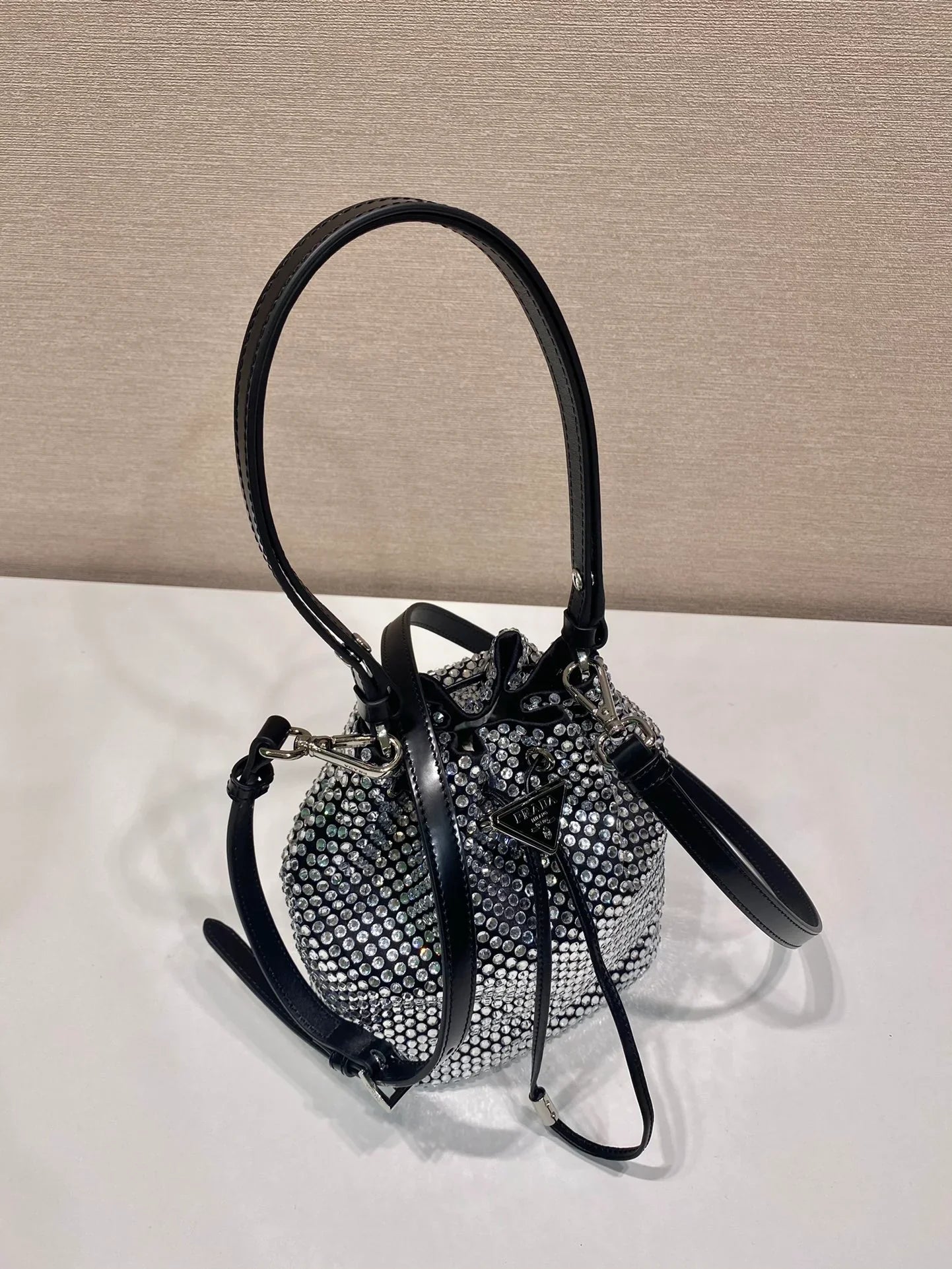 Prada Satin Mini-Bag With Crystals size 16 x 21 x 10 cm
