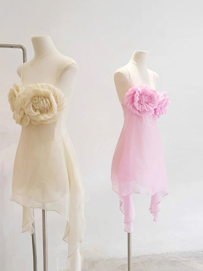 Cute A Line Spaghetti Straps Pink Mini Party Dresses Short Formal Homecoming Dresses Night Chic Elegant Short Dresses Cocktail Dress 16th Birthday Outfits Tulle Hoco Dresses DH2775