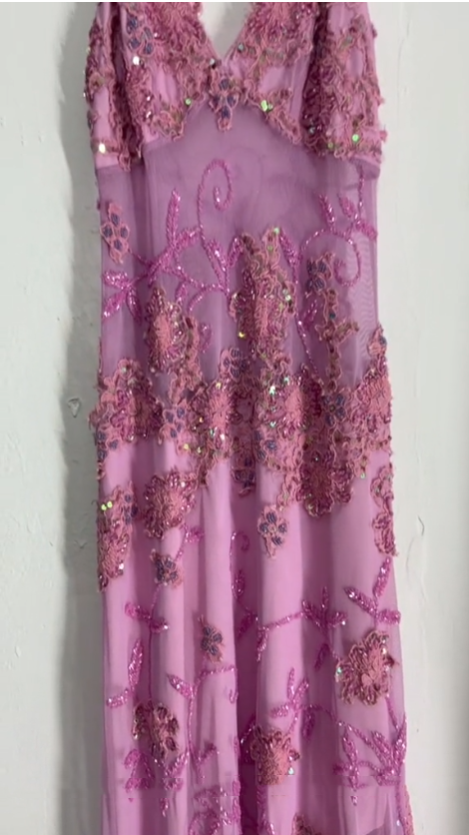 Beautiful A Line Spaghetti Straps Pink Long Prom Dresses Backless Tulle Evening Gowns P2315